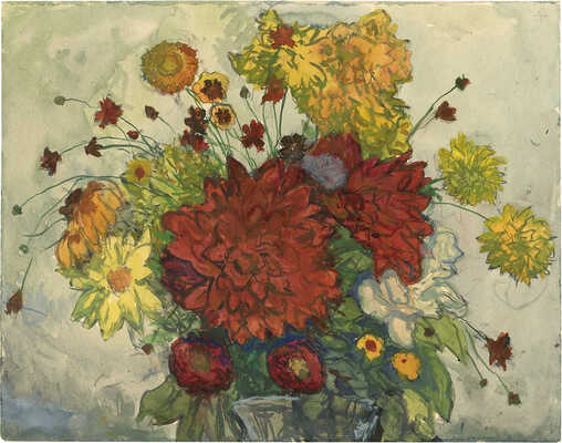 Пискарев Николай Иванович. Георгины и золотые шары